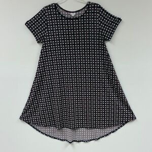 Womens Star-Print A-Line Dress Sz XL White stars/Blue background/Deep red lines